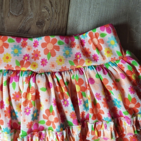 Nickelodeon Coral Colorful Floral Mesh Overlay Baby Girl Skort Size 18m NWOT - Picture 7 of 11